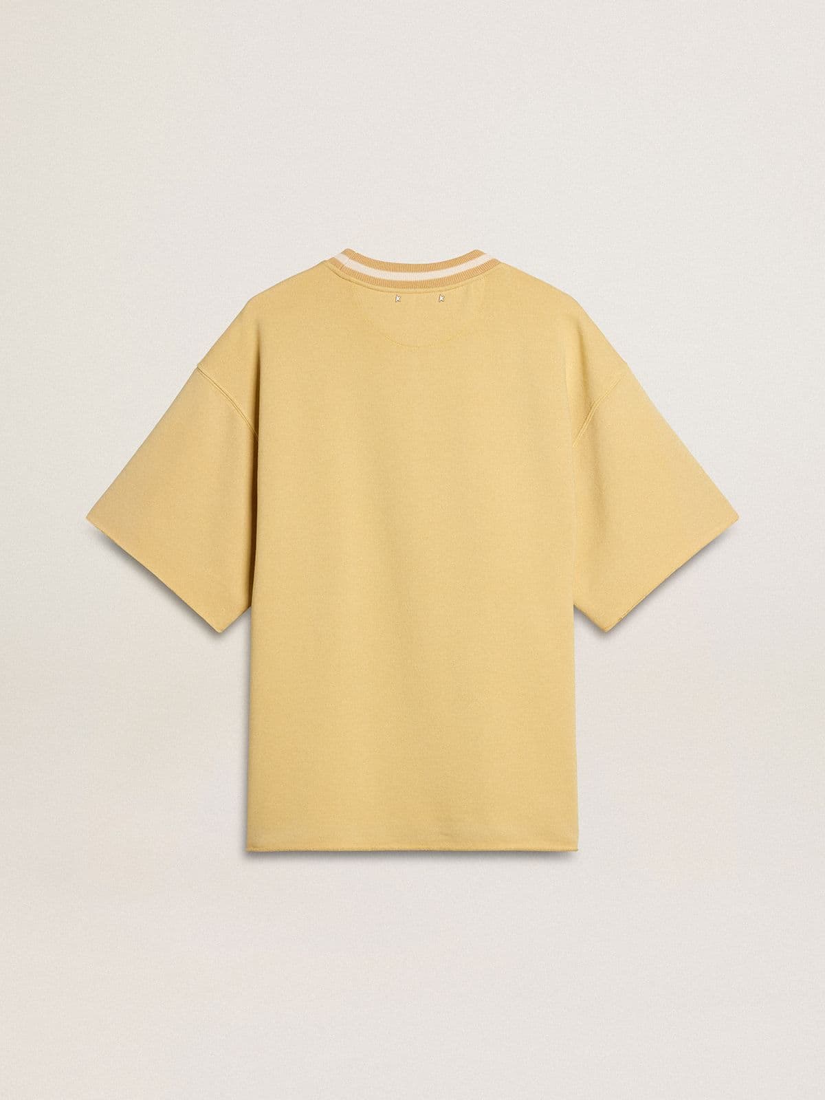 Golden Goose - Oversized Herren-T-Shirt aus gelber Baumwolle mit blauem Print   in 
