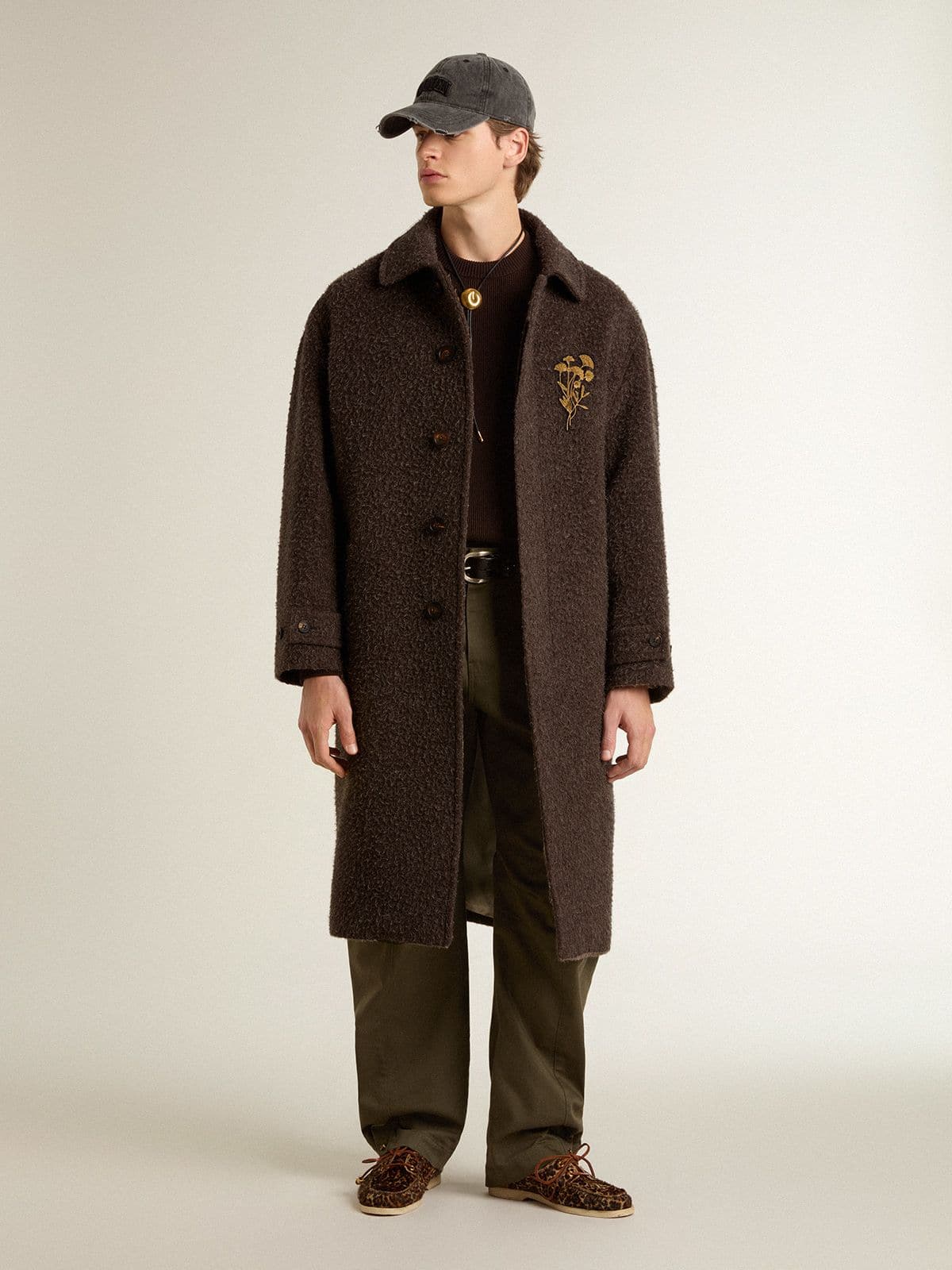Men's single-breasted Journey coat in wrinkle wool blend
