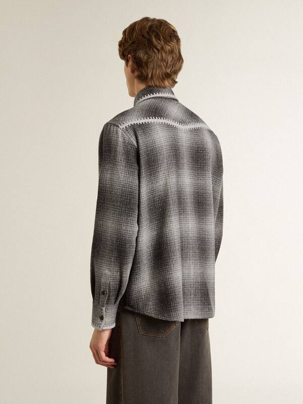 Golden Goose - Men's gray shirt with white embroidery in 