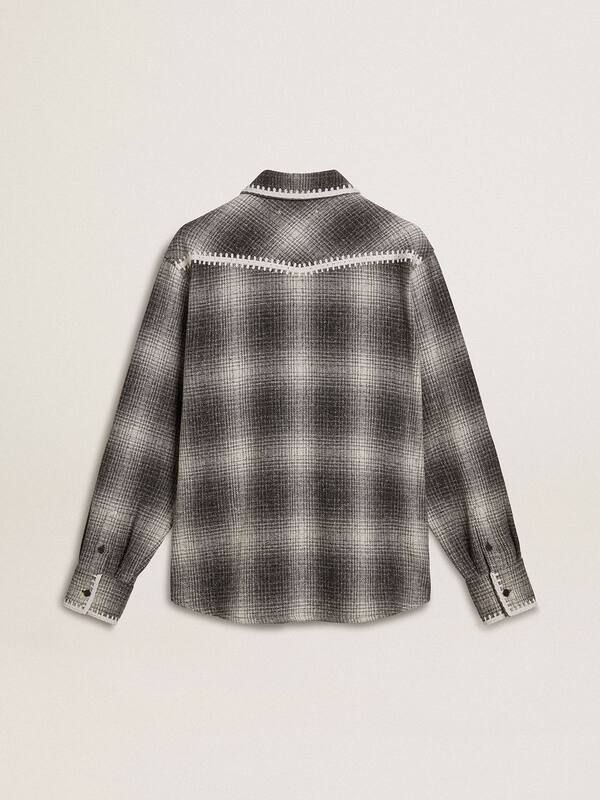 Golden Goose - Men's gray shirt with white embroidery in 