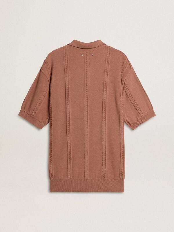 Golden Goose - Men's brick-colored polo with embroidered logo. in 
