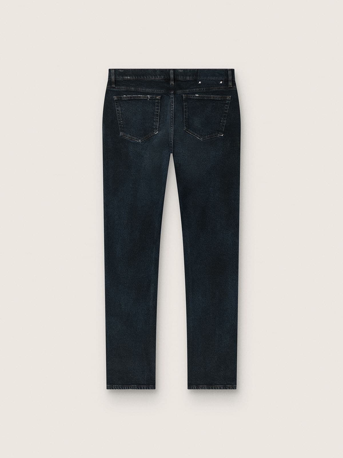 Men’s slim-fit jeans in dark indigo stretch denim
