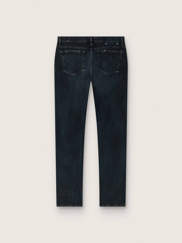 Golden Goose - Men’s slim-fit jeans in dark indigo stretch denim in 