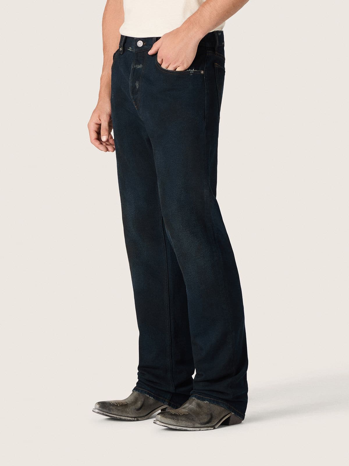 Golden Goose - Men’s slim-fit jeans in dark indigo stretch denim in 