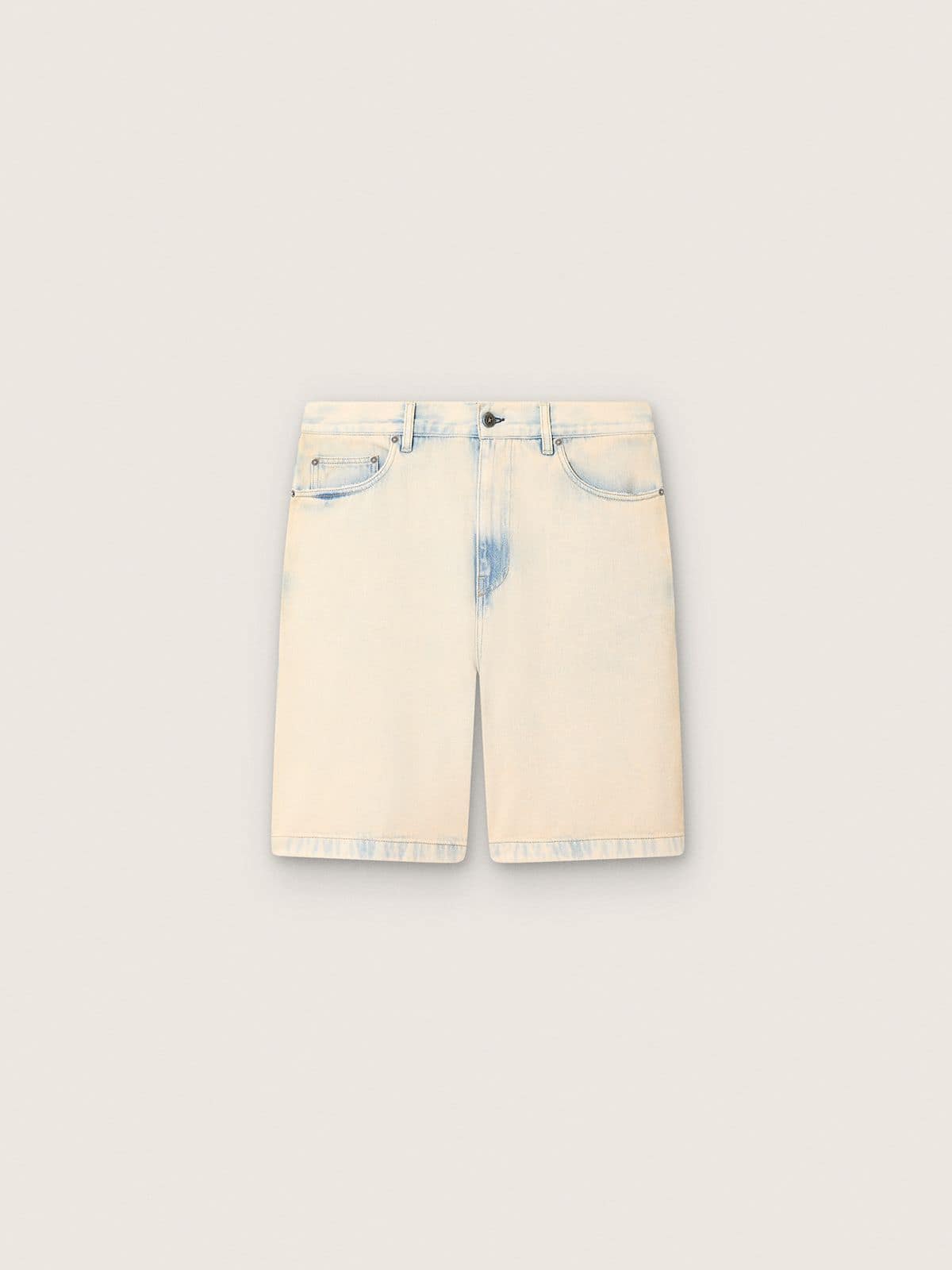 Golden Goose - Men's Bermuda shorts in light sand-colored denim in 