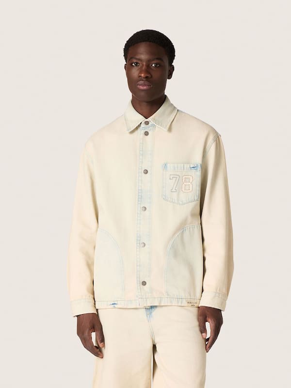 Golden Goose - Men's work jacket in light sand-colored denim in 