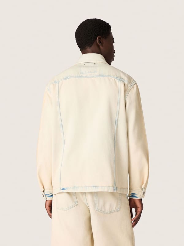 Golden Goose - Men's work jacket in light sand-colored denim in 