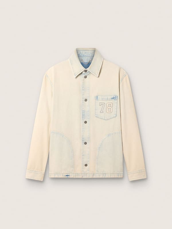 Golden Goose - Men's work jacket in light sand-colored denim in 