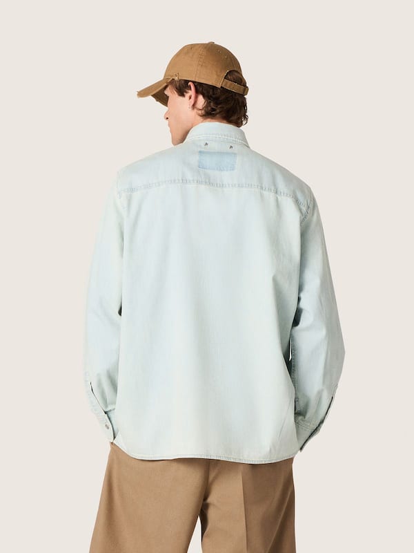 Golden Goose - Men&rsquo;s overshirt in light blue denim in 