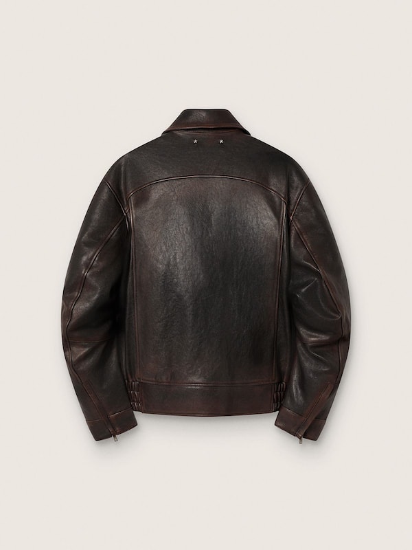 Golden Goose - Men’s bomber jacket in burgundy nappa leather in 