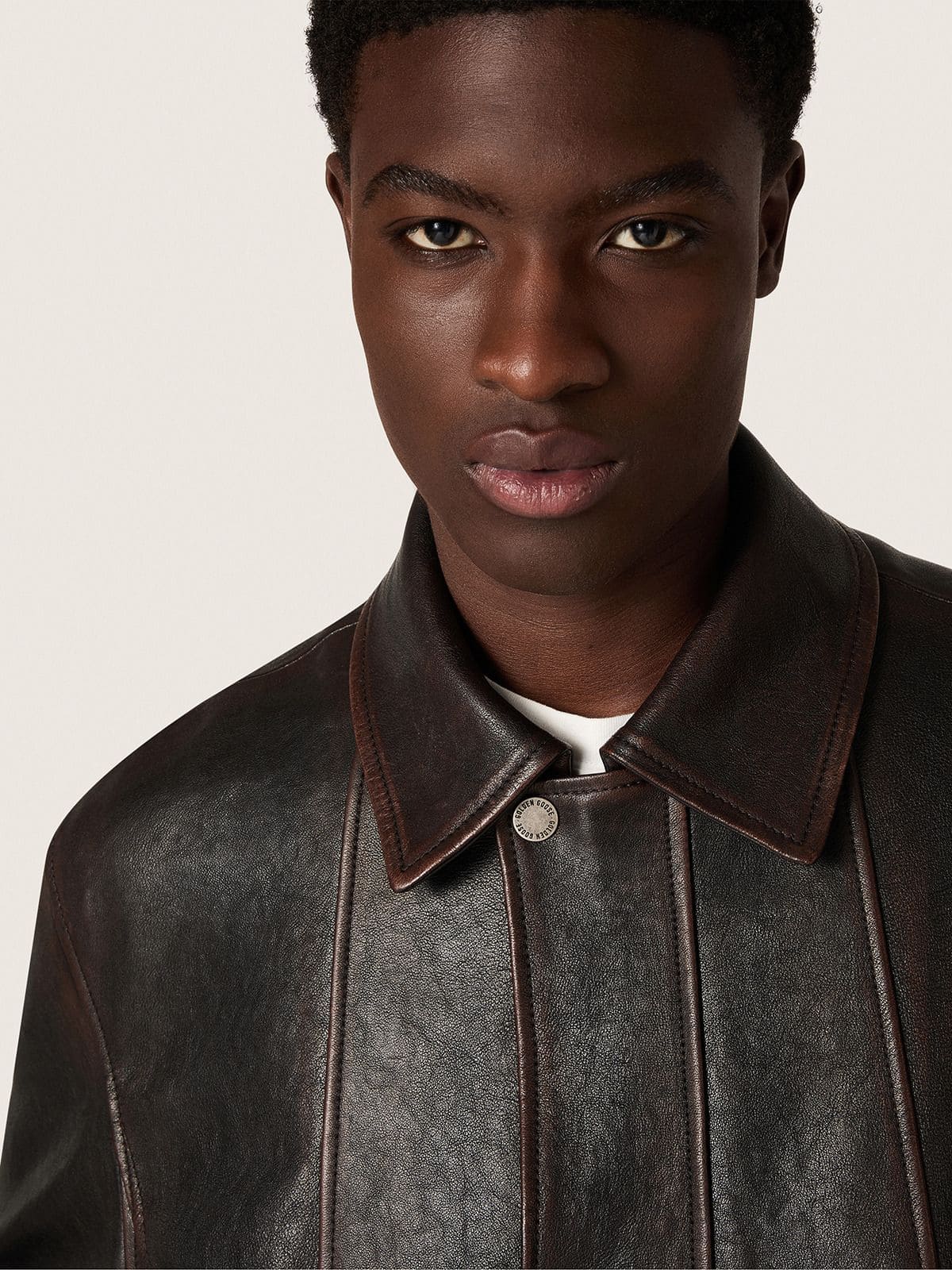 Golden Goose - Men’s bomber jacket in burgundy nappa leather in 
