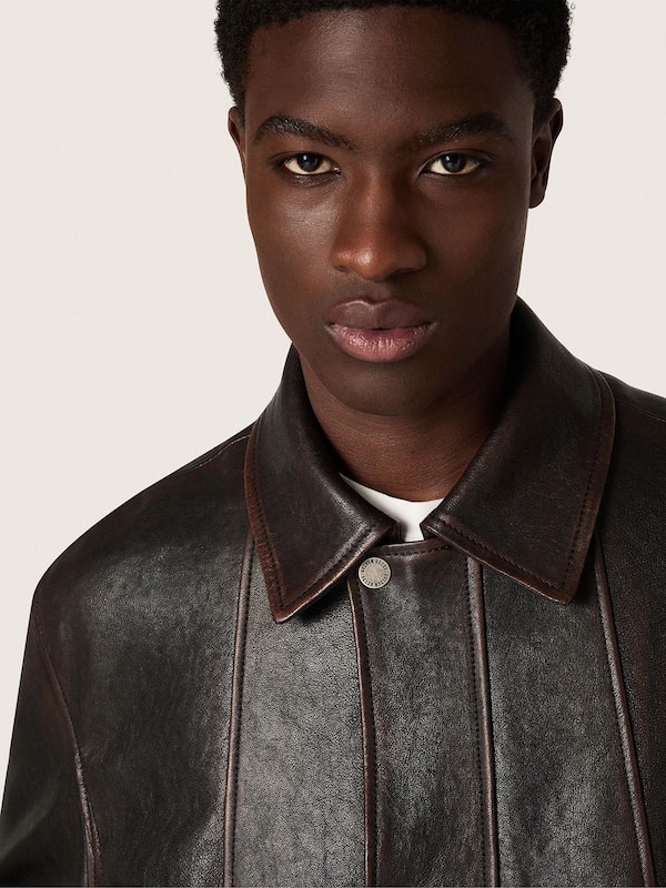 Golden Goose - Men’s bomber jacket in burgundy nappa leather in 