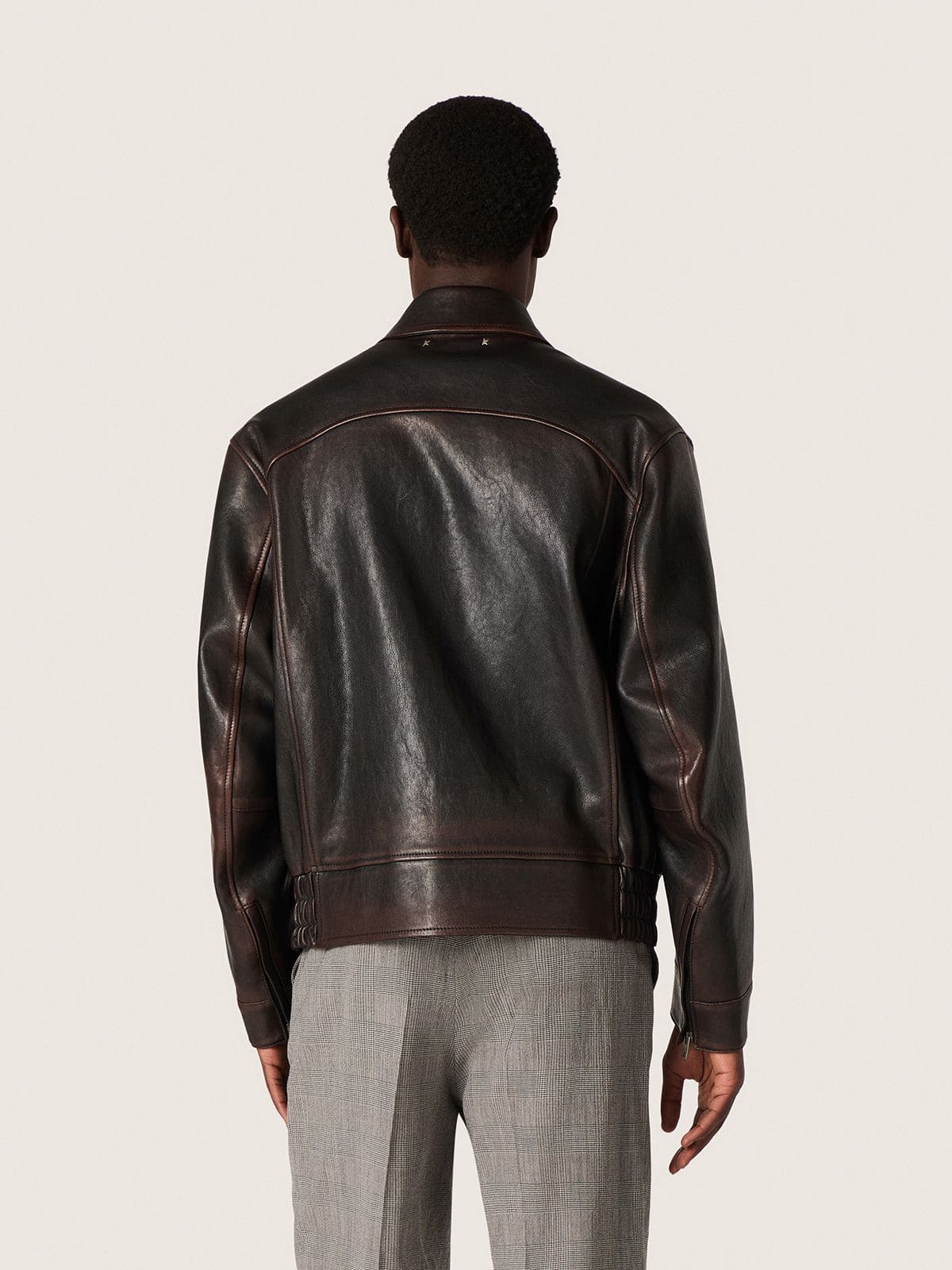 Golden Goose - Men’s bomber jacket in burgundy nappa leather in 