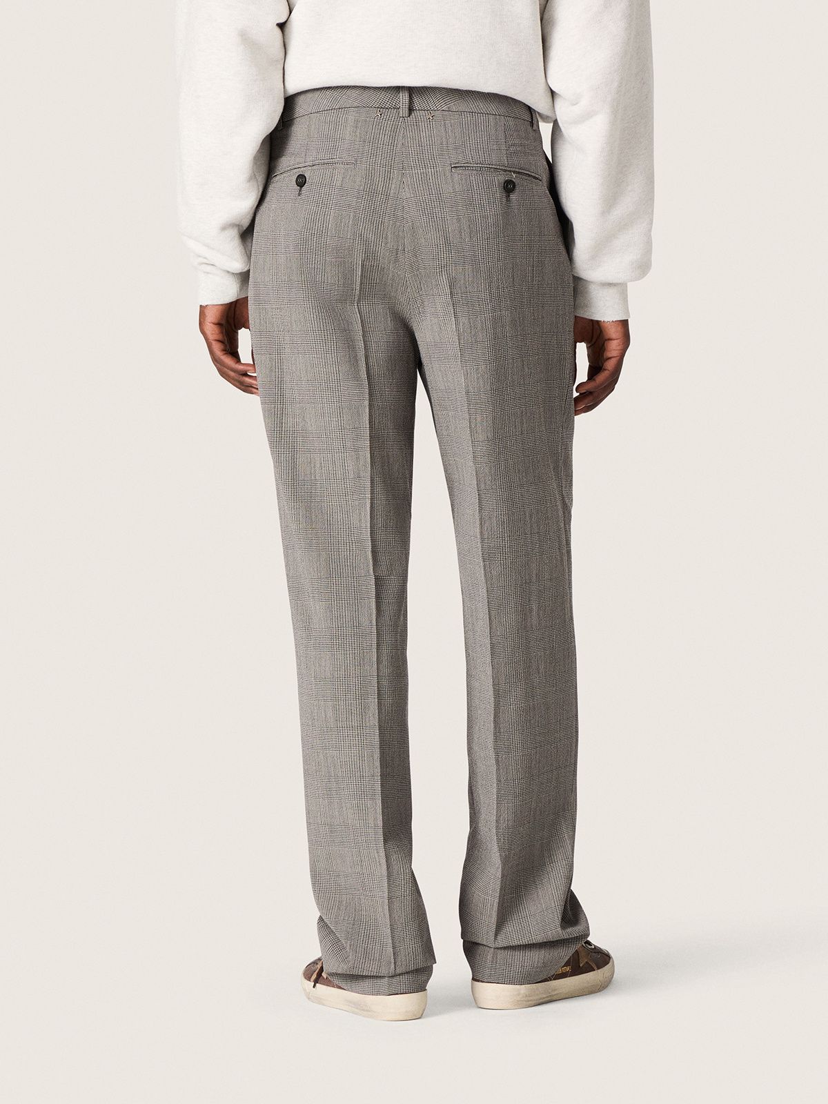 Men's slim-fit pants in gray Prince of Wales check Men's slim-fit pants in gray Prince of Wales check