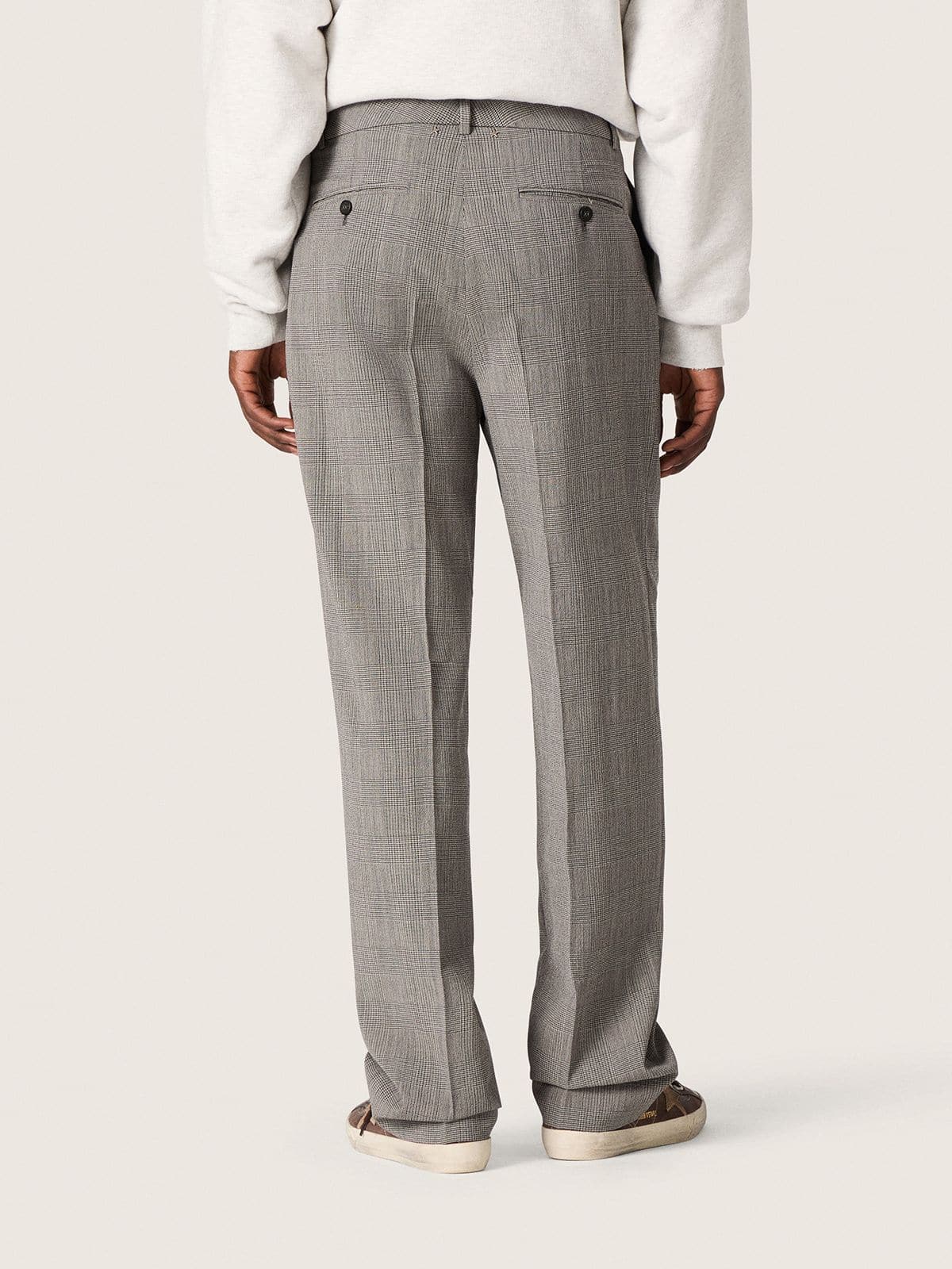Golden Goose - Men’s slim-fit pants in gray Prince of Wales check in 