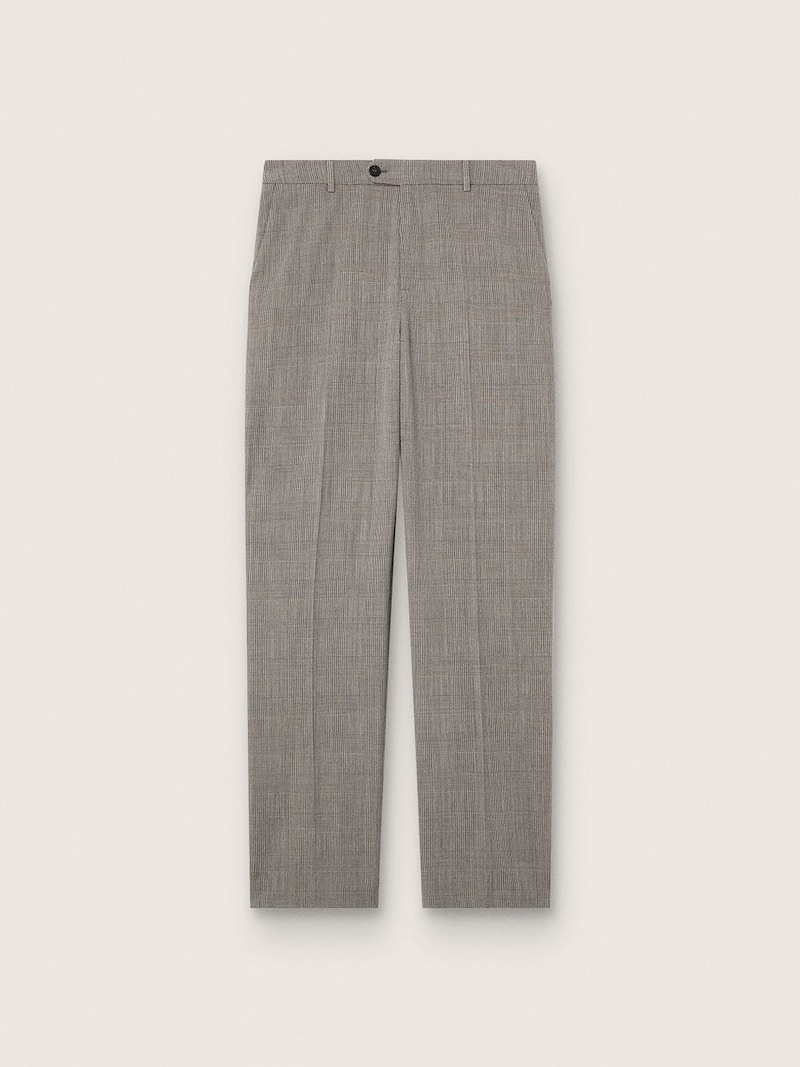 Men’s slim-fit pants in gray Prince of Wales check