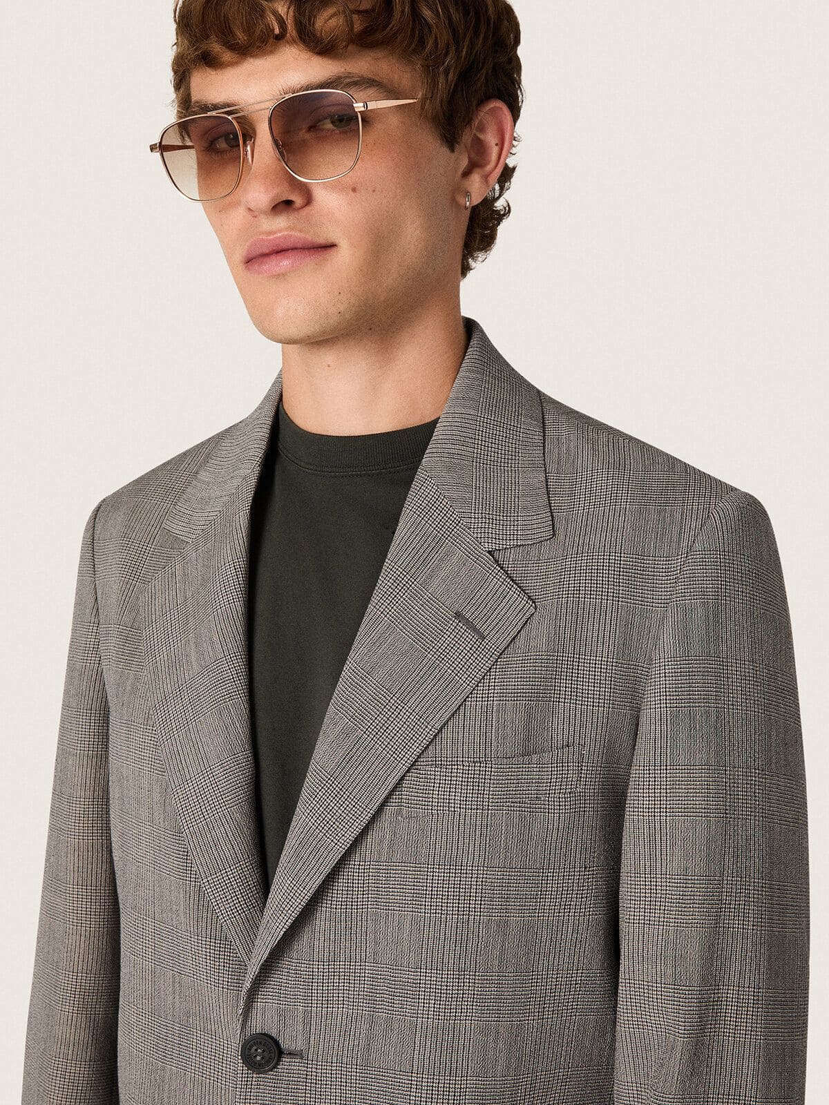 Golden Goose - Veste pour homme en laine grise prince de Galles in 