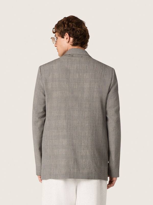 Golden Goose - Men's jacket in gray Prince of Wales check wool in 