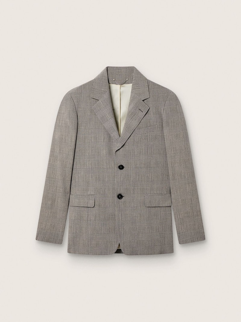 Men's jacket in gray Prince of Wales check wool