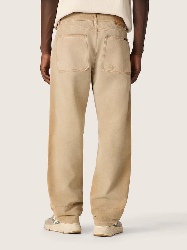 Golden Goose - Pantaloni da uomo in cotone beige degrad&eacute; con dettagli check in 