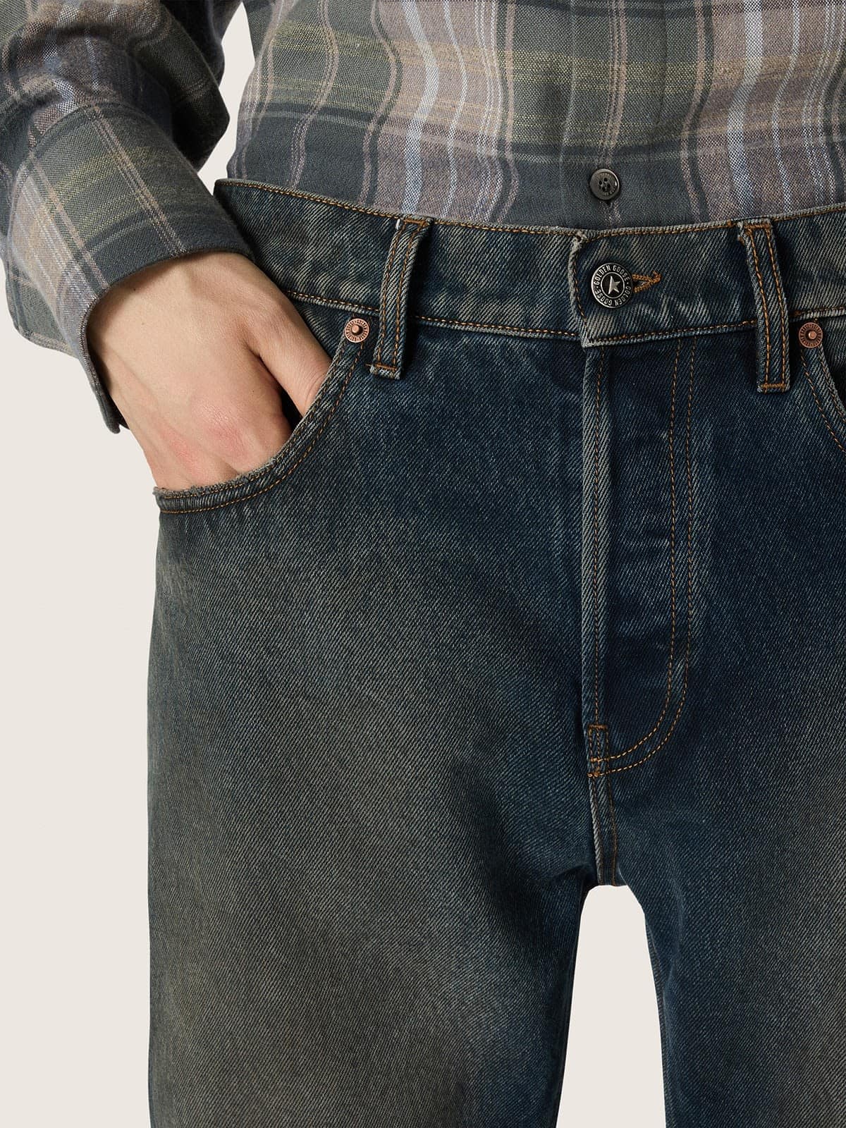 Golden Goose - Jean homme en denim bleu in 