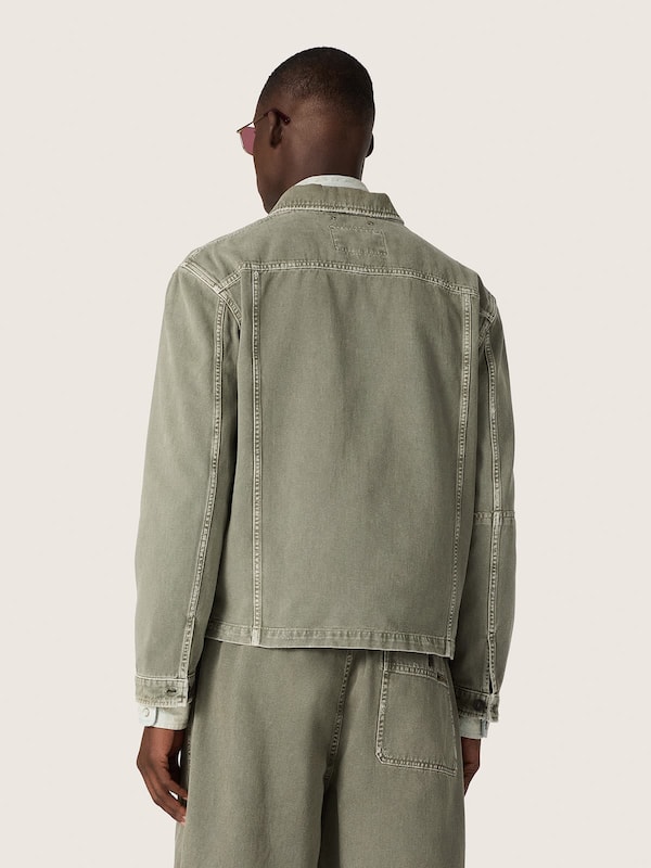 Golden Goose - Men's jacket in smoky green cotton twill in 