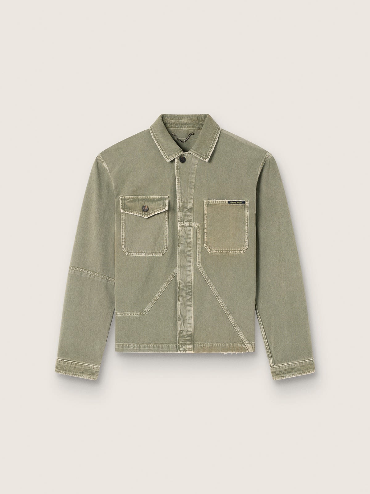 Veste homme en sergé de coton vert fumé — Golden Goose