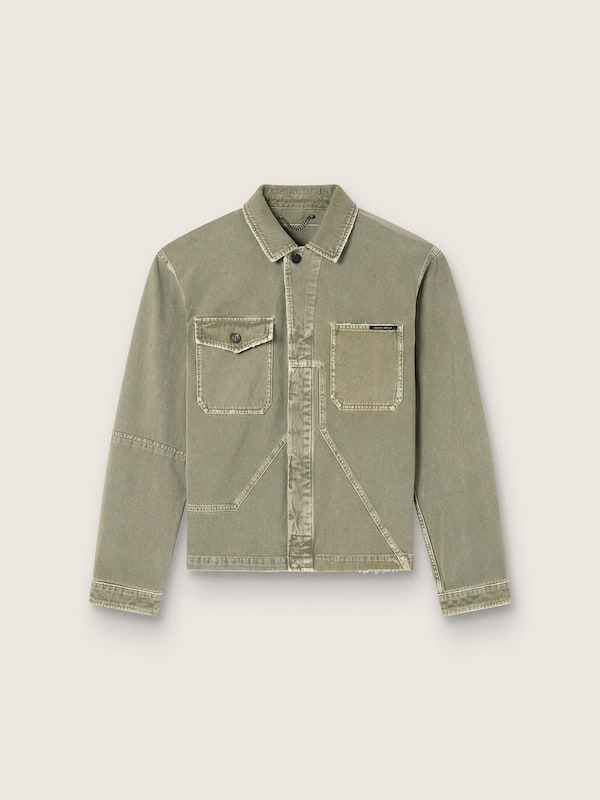 Golden Goose - Men's jacket in smoky green cotton twill in 