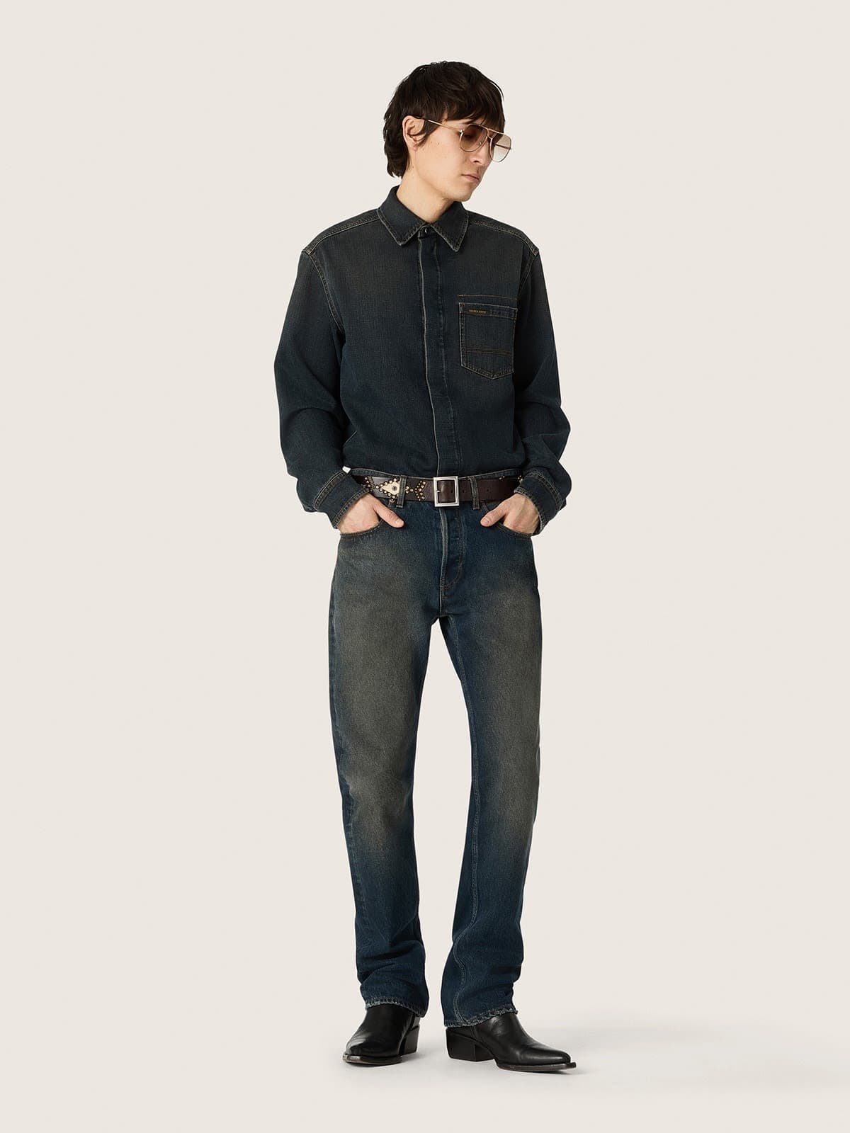 Men's shirt in blue denim