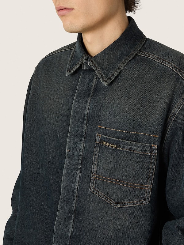 Golden Goose - Men's shirt in blue denim in 