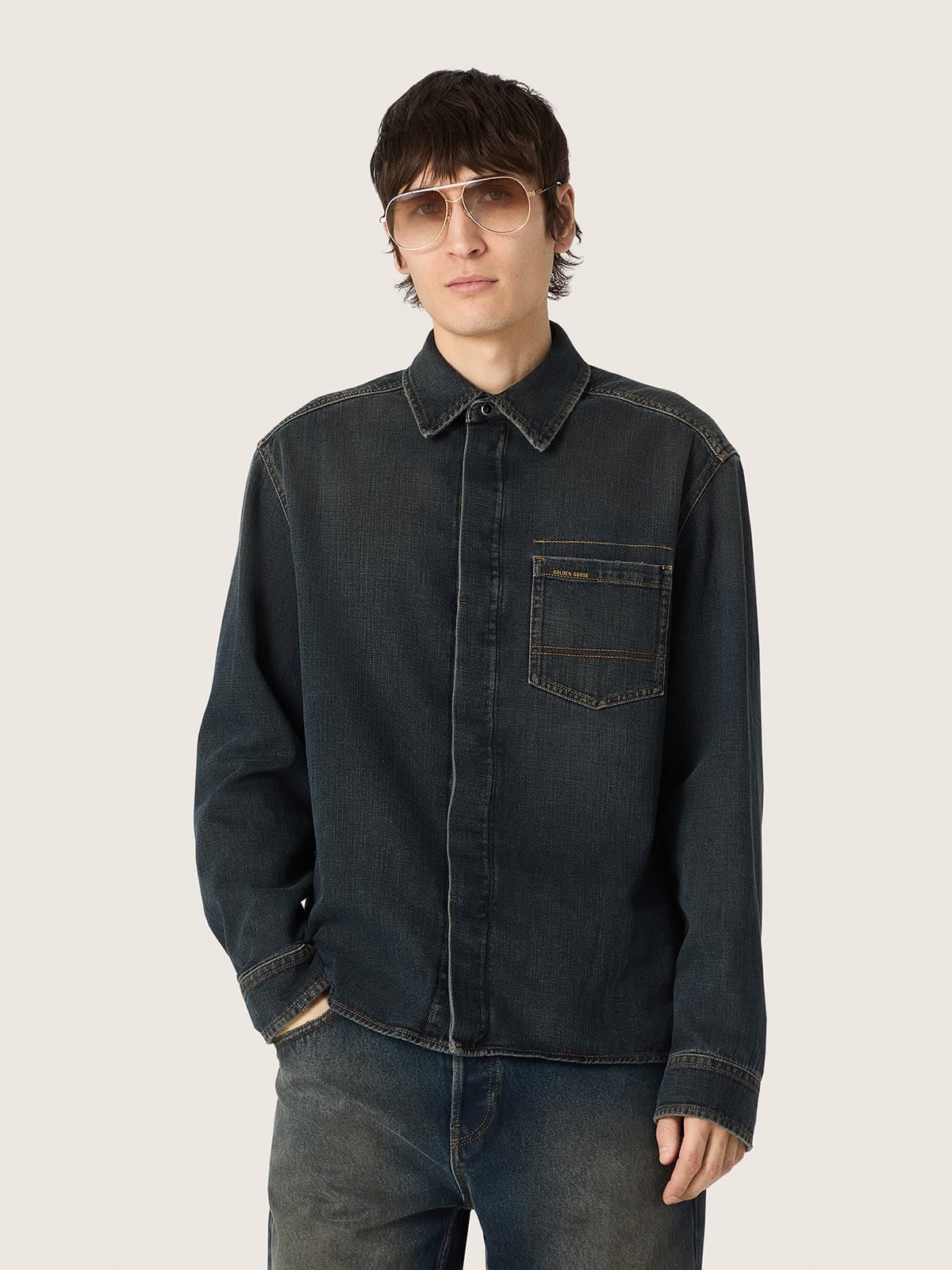 Golden Goose - Chemise homme en denim bleu in 