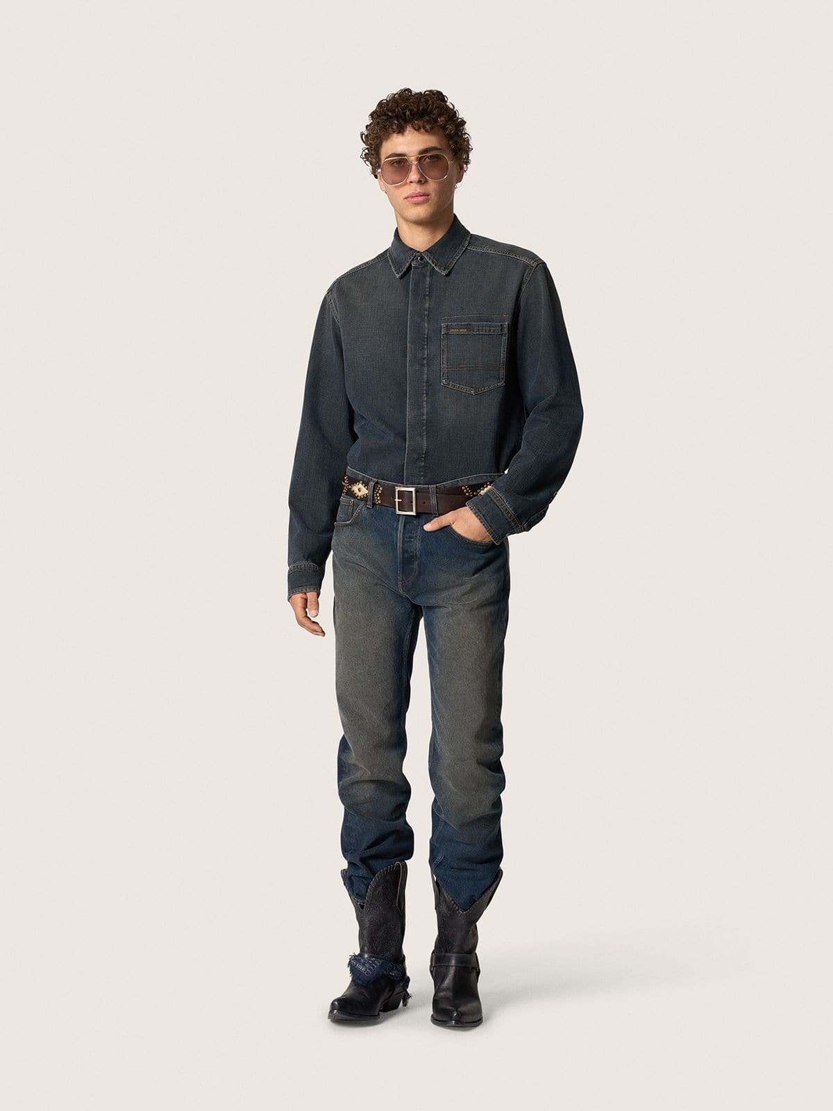 Golden Goose - Chemise homme en denim bleu in 