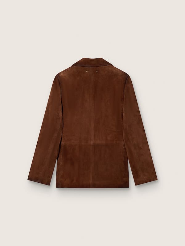 Golden Goose - Men's jacket in brown waxed suede in 