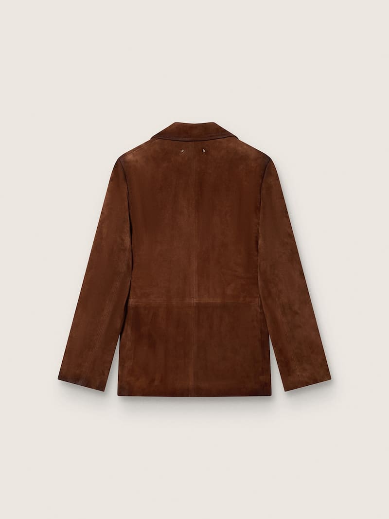 Golden Goose - Chaqueta de hombre de ante encerado marr&oacute;n in 