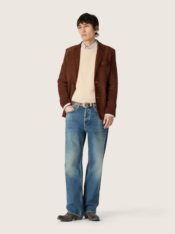 Golden Goose - Men's jacket in brown waxed suede in 