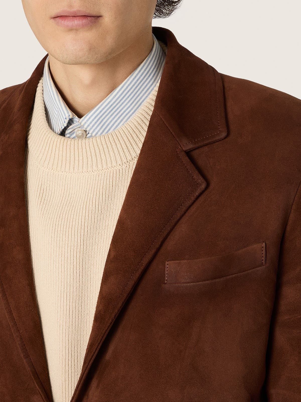 Golden Goose - Men's jacket in brown waxed suede in 