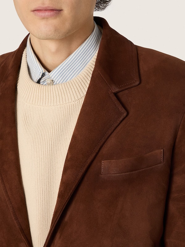 Golden Goose - Men's jacket in brown waxed suede in 