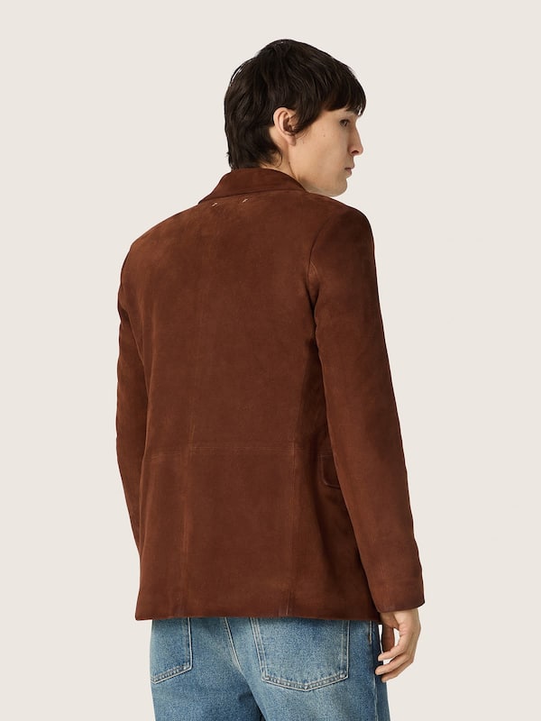 Golden Goose - Men's jacket in brown waxed suede in 