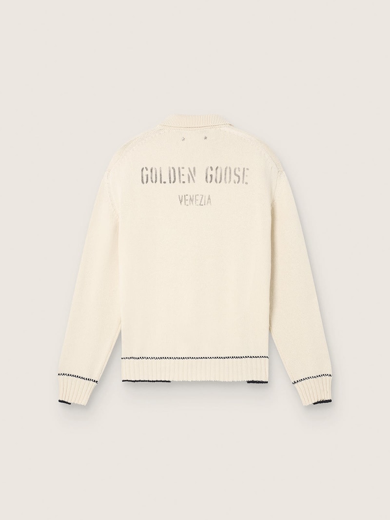 Golden Goose - Men's polo shirt in white cotton in 