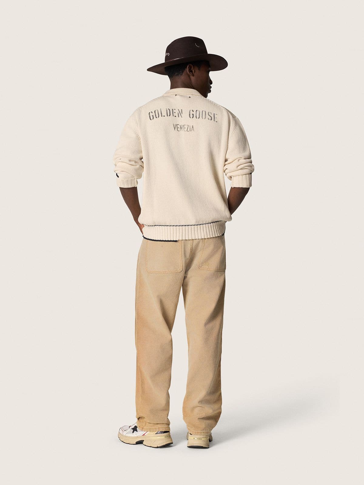 Golden Goose - Polo de hombre en algod&oacute;n blanco in 