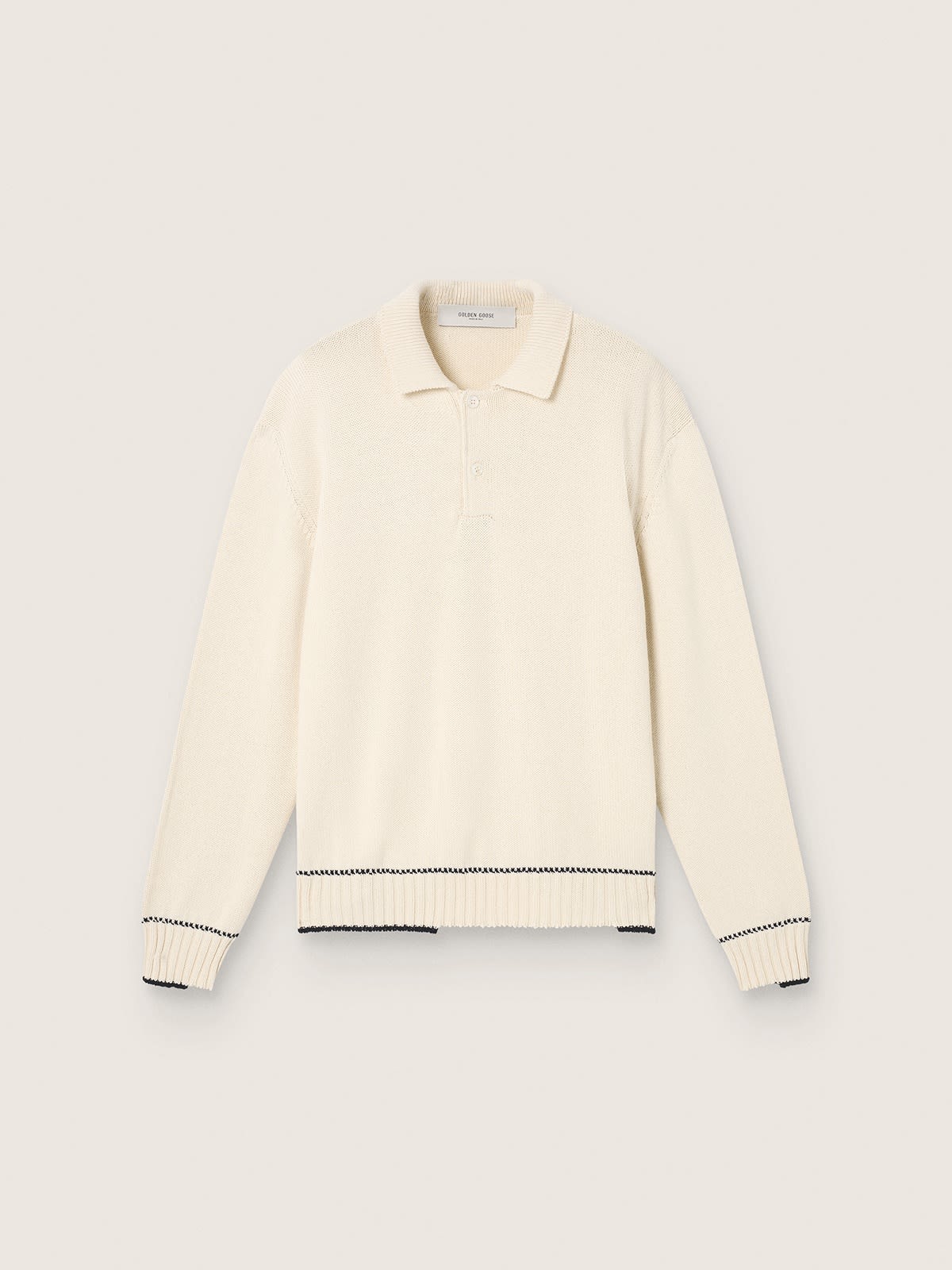Polo homme en coton blanc — Golden Goose