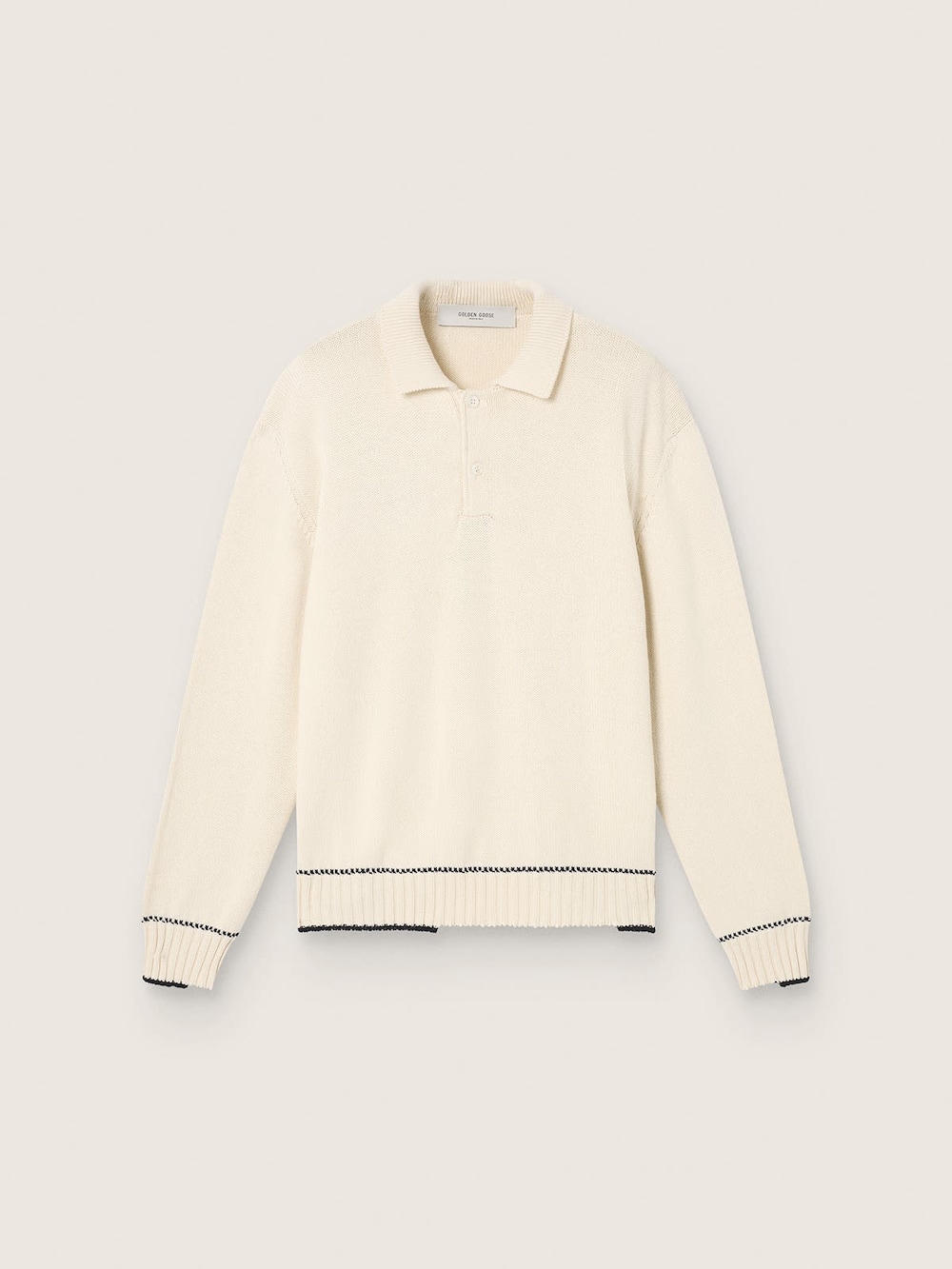 Polo homme en coton blanc — Golden Goose