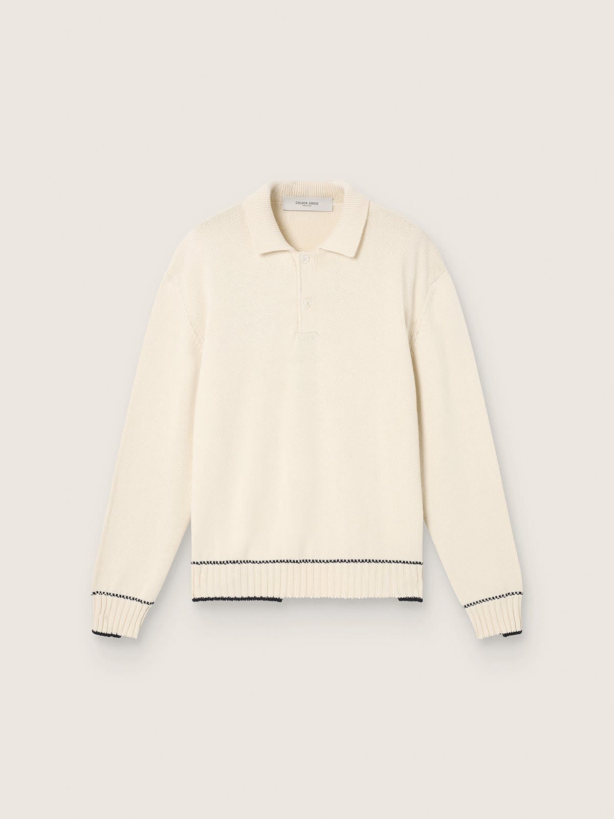 Golden Goose - Polo de hombre en algod&oacute;n blanco in 