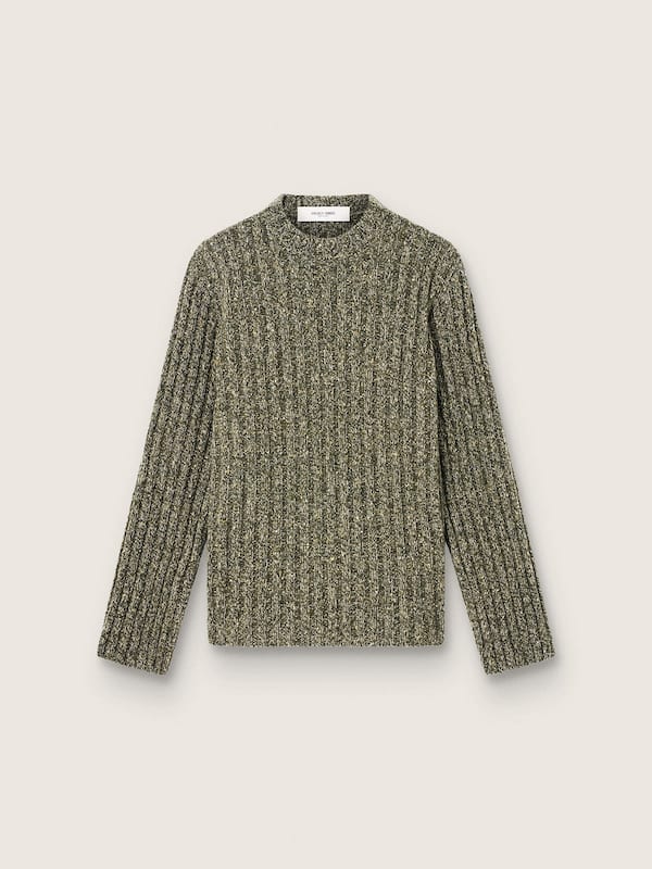 Golden Goose - Men's sweater in forest-green ribbed moulin&eacute; wool in 