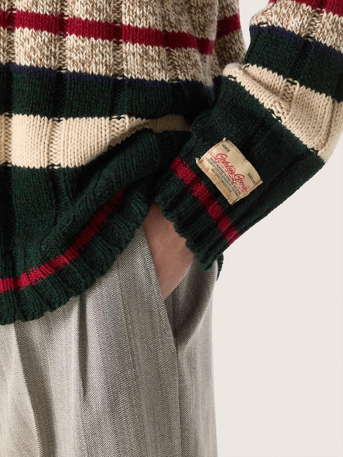 Golden Goose - Men's sweater in striped alpaca blend in 