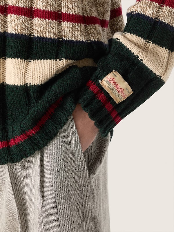 Golden Goose - Men's sweater in striped alpaca blend in 