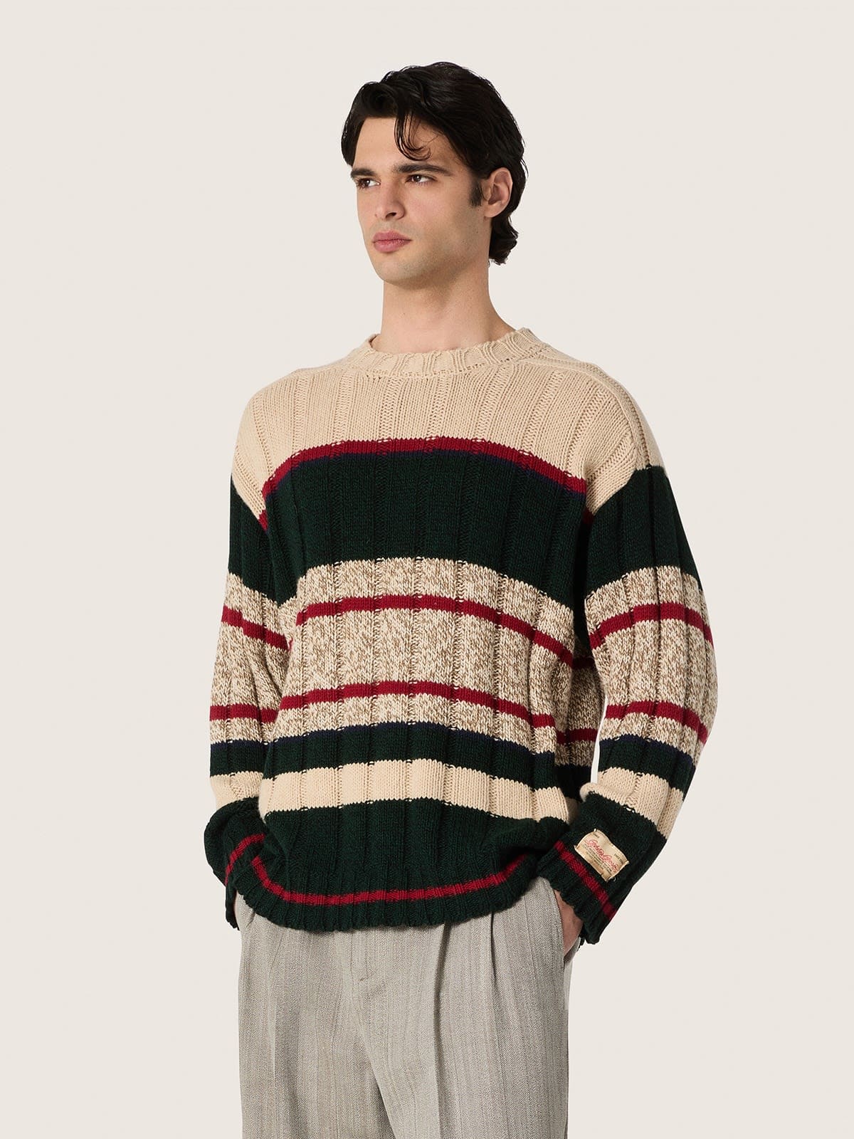 Golden Goose - Men's sweater in striped alpaca blend in 