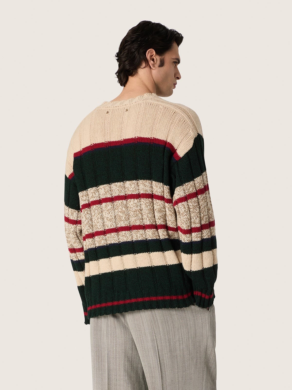 Golden Goose - Men's sweater in striped alpaca blend in 
