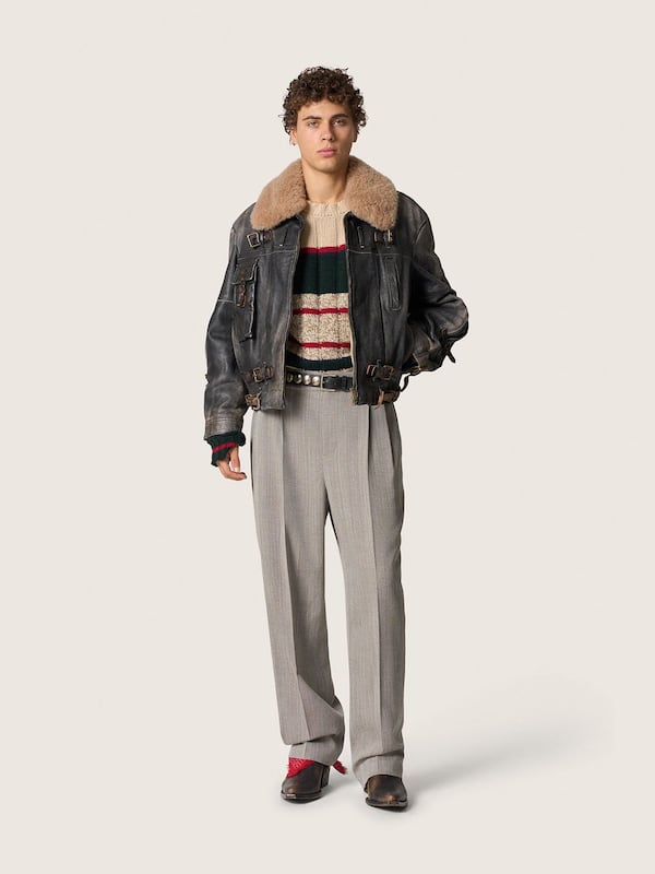 Golden Goose - Men's sweater in striped alpaca blend in 