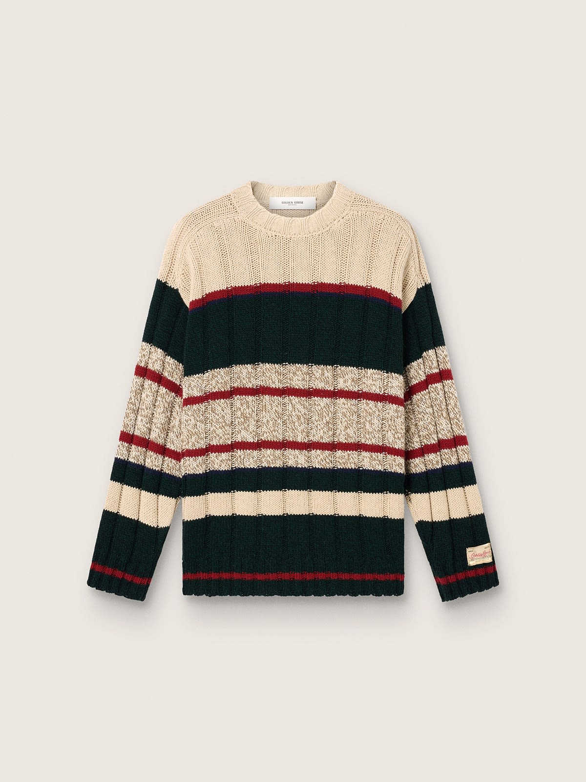 Pull homme en alpaga mélangé rayé — Golden Goose